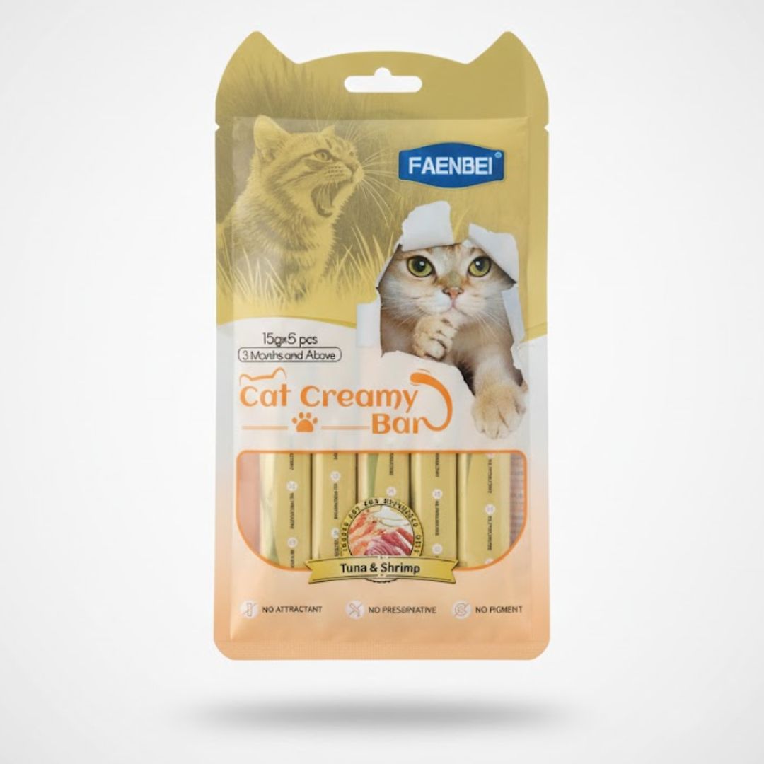 Faenbei Cat Creamy Treats- Tuna and Shrimp (15g x 5pcs)