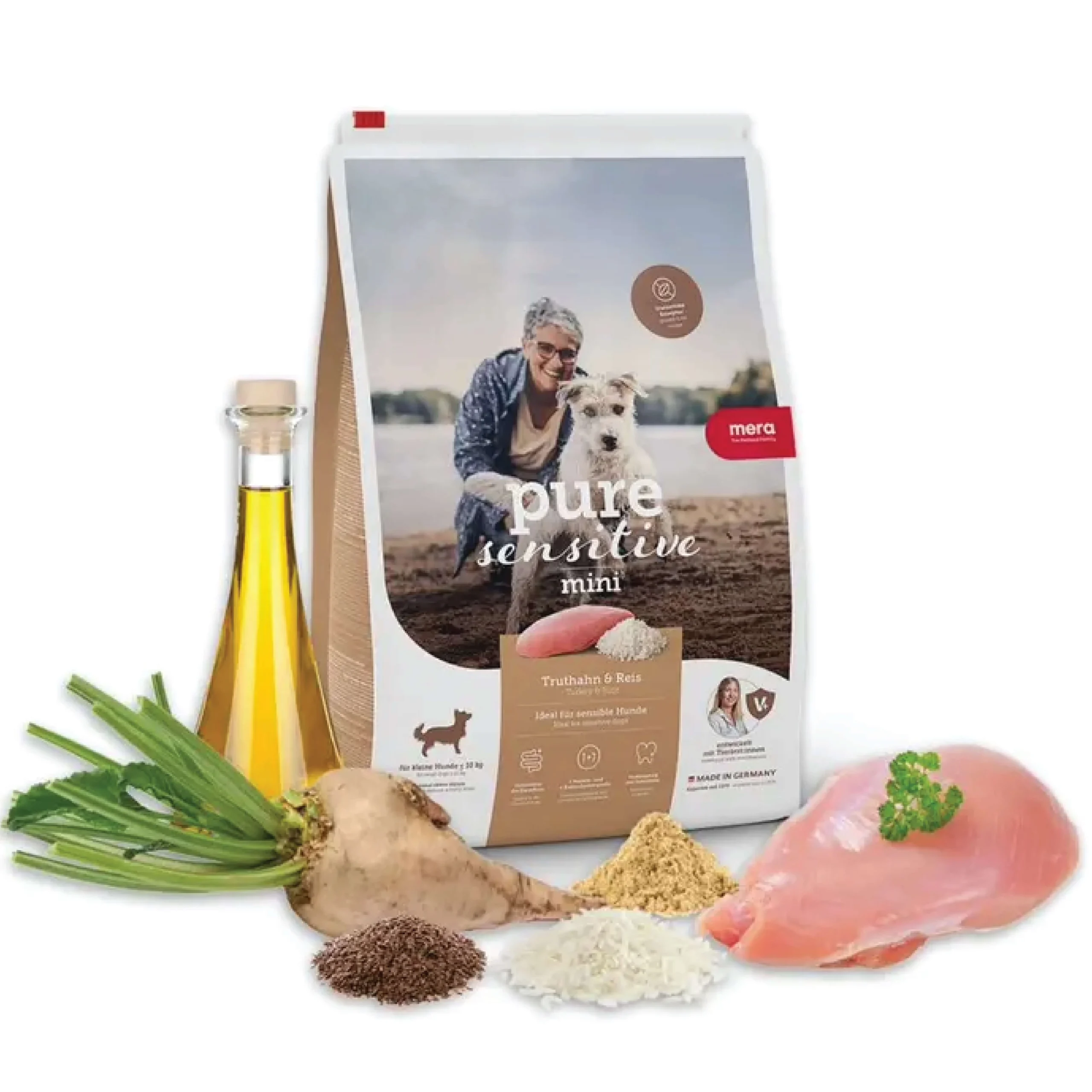 MERA pure sensitive Mini Adult Turkey & Rice (Grain Free) 4Kg