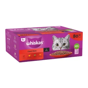 WHISKAS Classic Meals in Gravy 1+ Adult Wet Cat Food Pouches- 85g