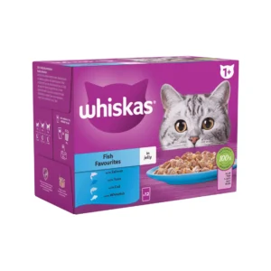 WHISKAS Fish Favourites in Jelly 1+ Adult Wet Cat Food Pouches- 85g