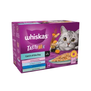 WHISKAS TASTY MIX Catch of the Day in Gravy 1+ Adult Wet Cat Food Pouches- 85g
