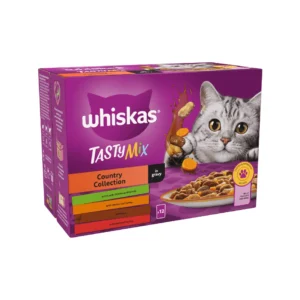 WHISKAS TASTY MIX Country Collection in Gravy 1+ Adult Wet Cat Food Pouches- 85g