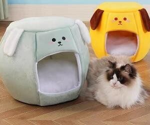 Square Wooden House Kitten Small
